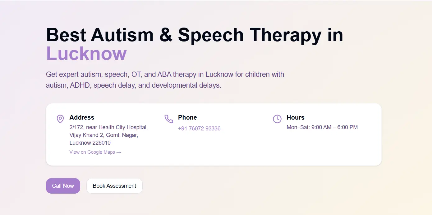 Best Autism Centre in Lucknow for Early Support and Care